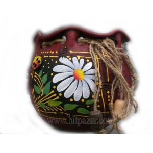 Керамична саксия - Торба, м, кафява