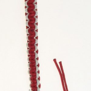 Мартеница гривна бяло и червено плетена мъжка 1516