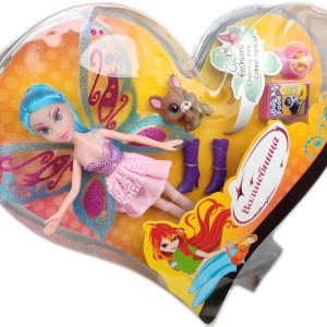 Кукла Вълшебница Уинкс със синя коса и с домашен любимец и аксесоари