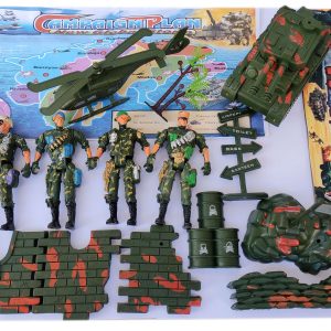Комбат Combat с 4 войника, танк, вертолет и още аксесоари, военен комплект