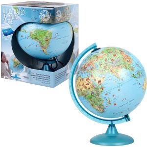 Глобус Светещ Сафари с книжка с илюстрации 25 см. за любознателни деца