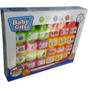 Пластмасови кубчета с картинки, букви и думи 24 броя, детски комплект