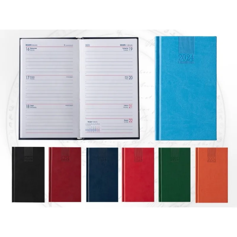 Календар бележник Поло термо кожа дати 2024