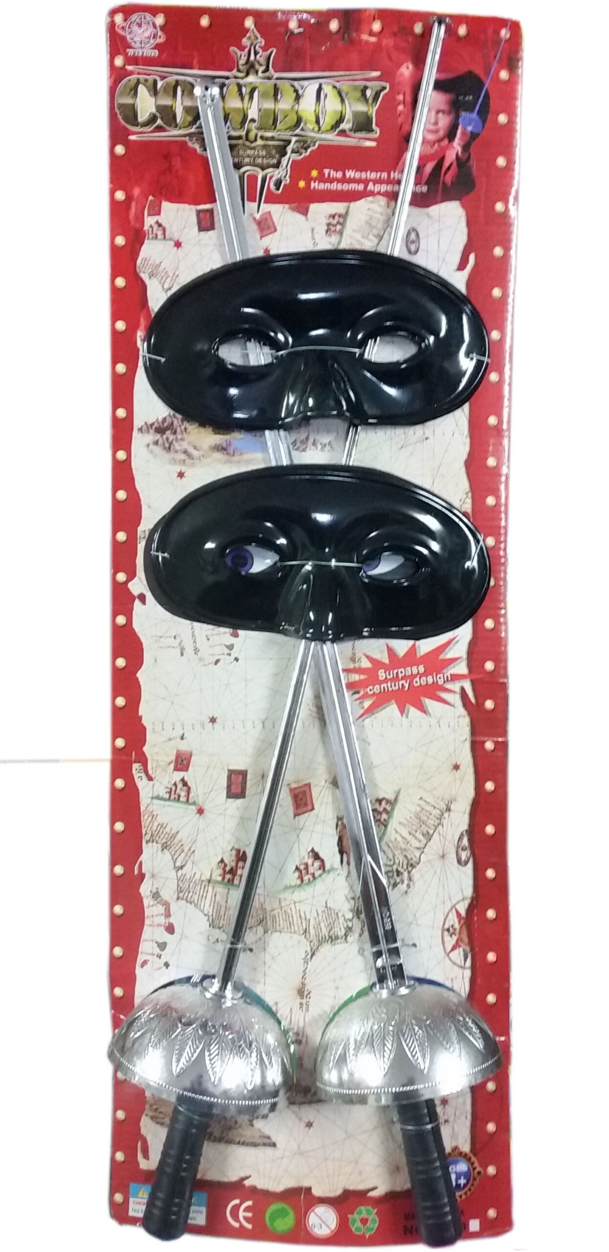 Зоро, две шпаги с маски, детска играчка комплект