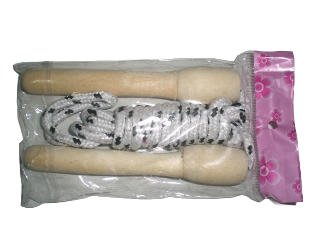 Въже за скачане с дървени дръжки