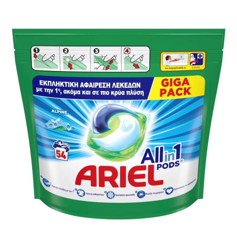 Капсули Ariel All in1 Alpine 54пр бяло