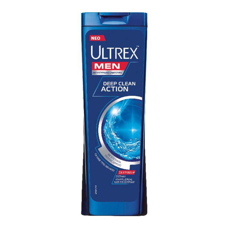 Шампоан Ultrex men Deep Clean Action против пърхот за всички типове коса дълбоко почистване 360мл