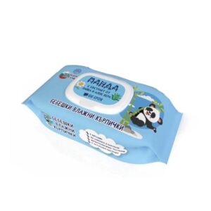 Мокри кърпи Eco Bamboo Panda 66бр сини с капак