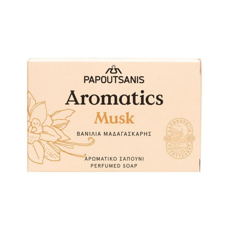 Сапун Papoutsanis Aromatics Musk мадагаскарска ванилия усещане за удоволствие и благополучие 100гр