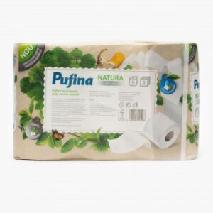 Хартия тоалетна PUFINA NATURA 6 рола 3 пластова ALB PUR BIO
