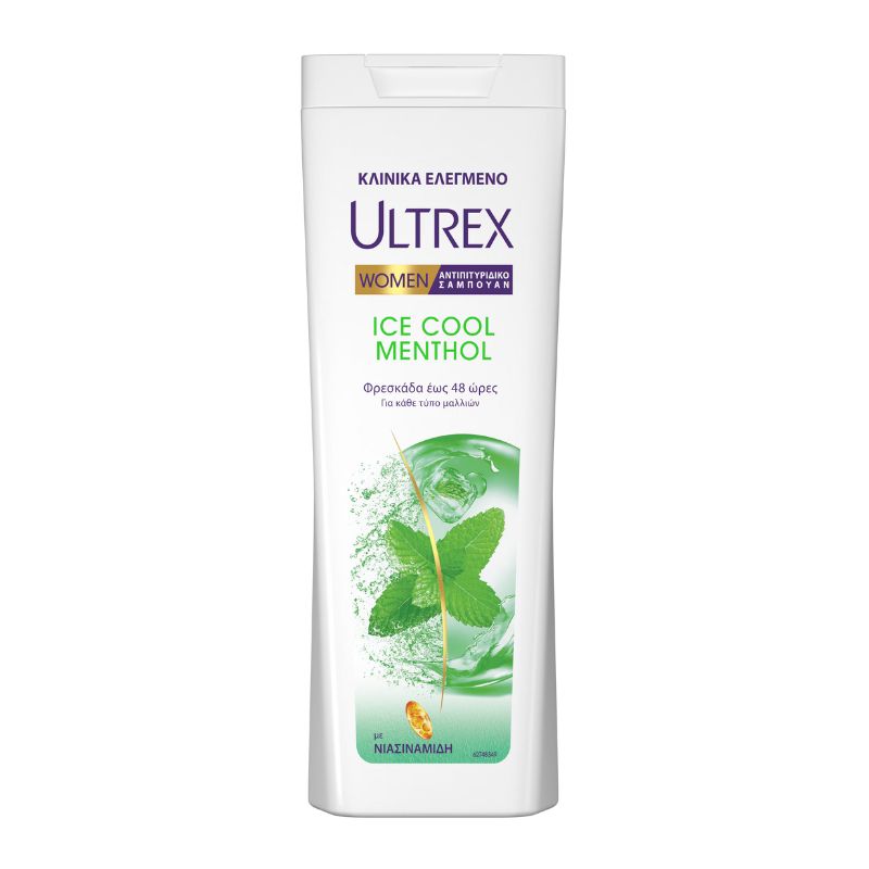Шампоан Ultrex woman Ice Cool Menthol против пърхот за всички типове коса ревитализиращ ефект 360мл