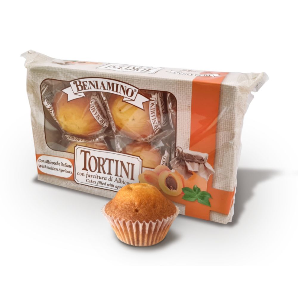 Кекс тортини Beniamino con farcitura di Albicocca пълнеж кайсия 250гр 6бр