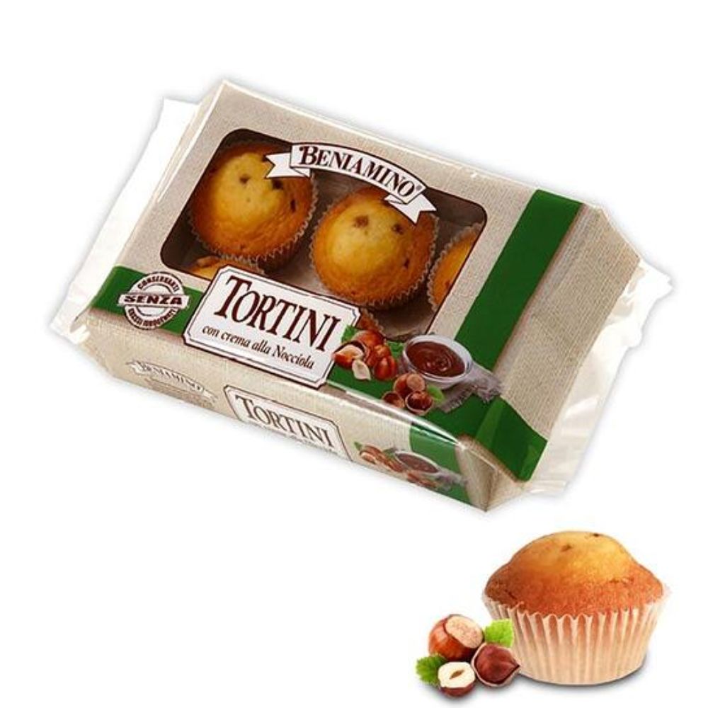 Кекс тортини Beniamino concrema alla Nocciola лешников крем 250гр 6бр