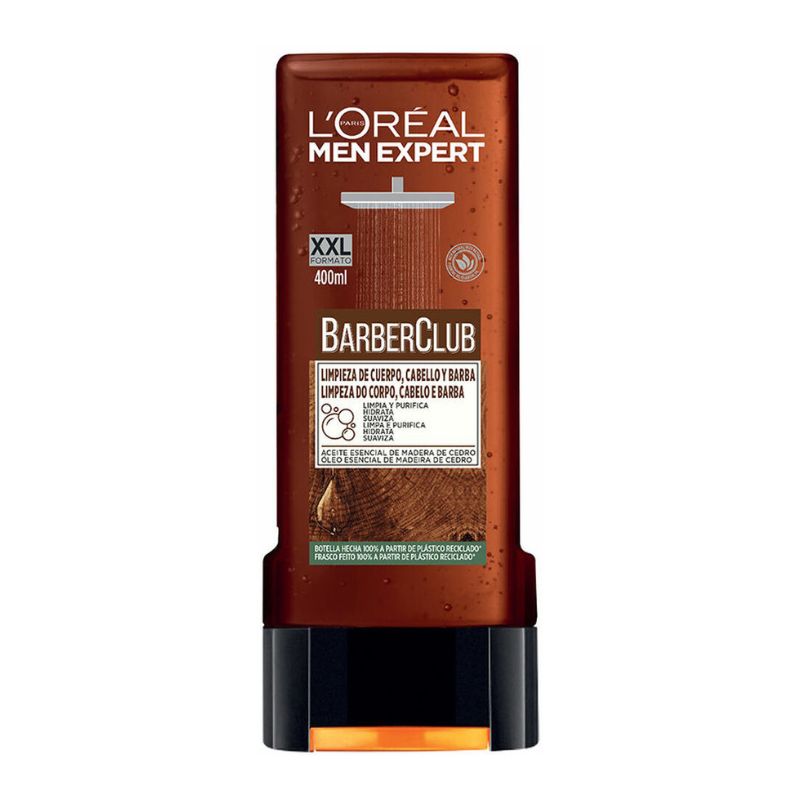Душ гел Loreal Barber Club брада, коса и тяло 400мл