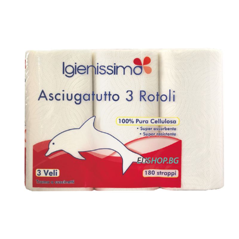 Кухненска хартия Igienisima 3бр 3пл 180 къса