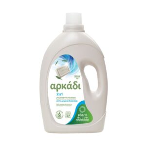 Течен прах Arkadi 2in1 с бял сапун и омекотител 32пр 1.45л