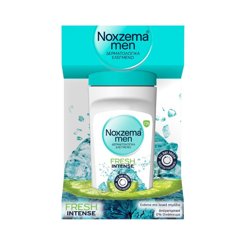 Рол-он дезодорант Noxzema men Fresh Intens подсилен аромат с дълготрайно хладно усещане 72h 50мл
