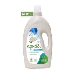 Течен прах Arkadi 2in1 с бял сапун и омекотител 50пр 2.25л