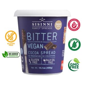 Крем Sisinni Bitter Vegan cocoa веган черен шоколад 400 гр