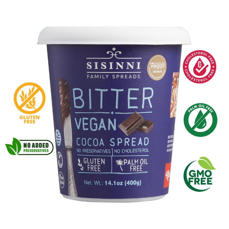 Крем Sisinni Bitter Vegan cocoa веган черен шоколад 400 гр