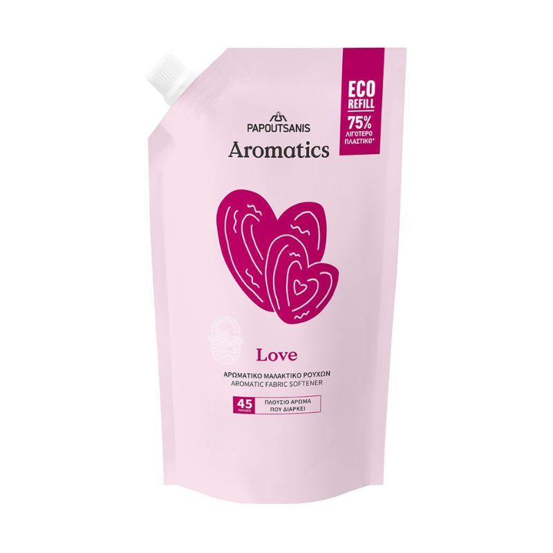 Омекотител Papoutsanis Love ванилия и сандалово дърво топъл, хипнотизиращ аромат 45пр 900мл пълнител