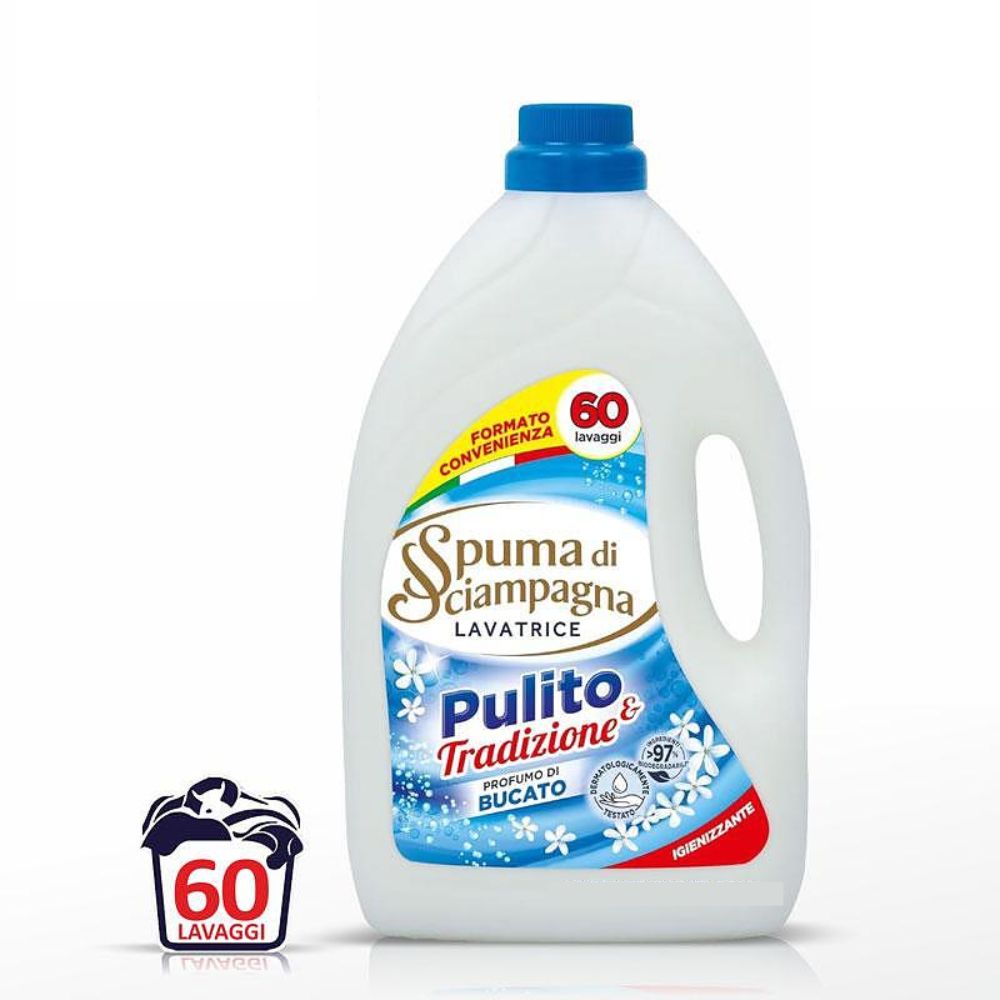 Течен прах Spuma di Sciampagna Tradicione Profumo di Bucato за бяло марсилски сапун 60пр. 3л.