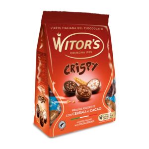 Бонбони Witors Crispi Mix черен шоколад, кремообразен пълнеж и млече пълнеж всички с хрупкави криспи 200гр