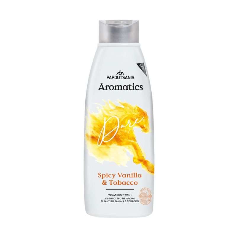 Душ гел Papoutsanis Dare пикантна ванилия и тютюн 600мл