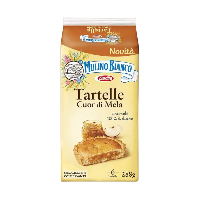 Бисквити Mulino Bianco Tartelle Cuor di Mella мини тартели с ябълков пълнеж 288гр