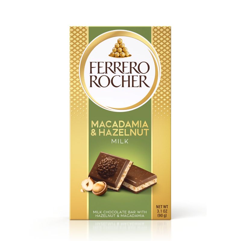 Шоколад Ferrero Rоcher Macadamia and Milk с макадамия лешници и бял шоколд 90гр