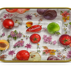 Фруктиера с цветя правоъгълна – декоративна купа за плодове! Чудесна идея за практичен подарък, който радва! Поръчайте сега с бърза доставка!