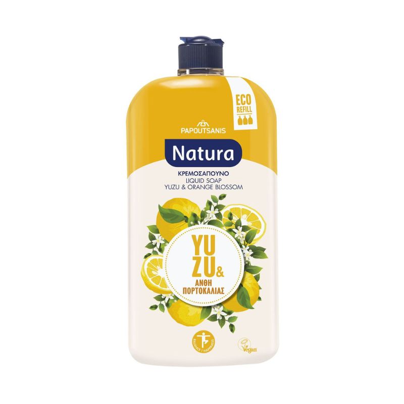 Течен сапун Natura Yuzu and Orange blossom плод юзу и портокалов цъфтеж 900мл пълнител