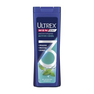 Шампоан/балсам/душ гел Ultrex men 3in1 Active Cool против пърхот освежаващ ментол 360мл
