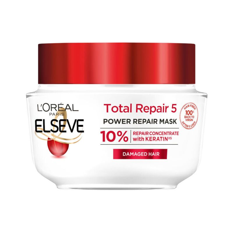 Маска коса Loreal Paris Elvive Total Repair 5 2пр реконструкционен кератин възстановяващ за увредена коса 300мл