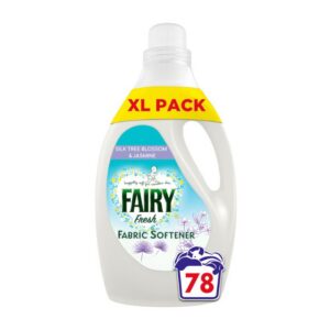 Омекотител Fairy Fresh Sensitive цвят от копринено дърво и жасмин за чувствителна кожа бебешки 78пр 2.574л