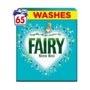 Сух прах Fairy Non Bio Sensitive без ензими за чувствителна кожа бебешки универсал 65пр 3,575кг