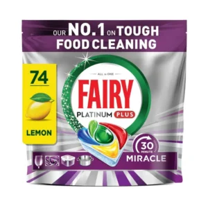 Таблетки съдомиялна Fairy Platinum PLUS miracle 30min lemon 30-минутно чудо 74бр