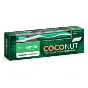 Паста за зъби TrueSmile Coconut с кокосово м-ло за естествено избелване + четка 100мл