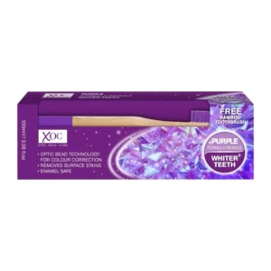 Паста за зъби XOC Xpel Purple Whitening избелваща с технология за цветова корекция + четка 100мл