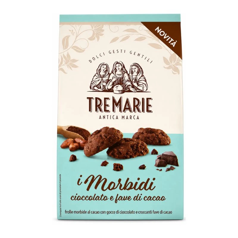 Бисквити Tre Marie iMorbidi Cioccolato e fave di cacao шоколад и какаови зърна 300гр