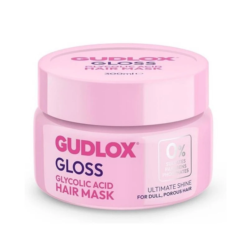 Маска за коса Gudlox Gloss с гликолова к-на за гладкост и блясък 0% сулфати, парабени и фосфати 400мл